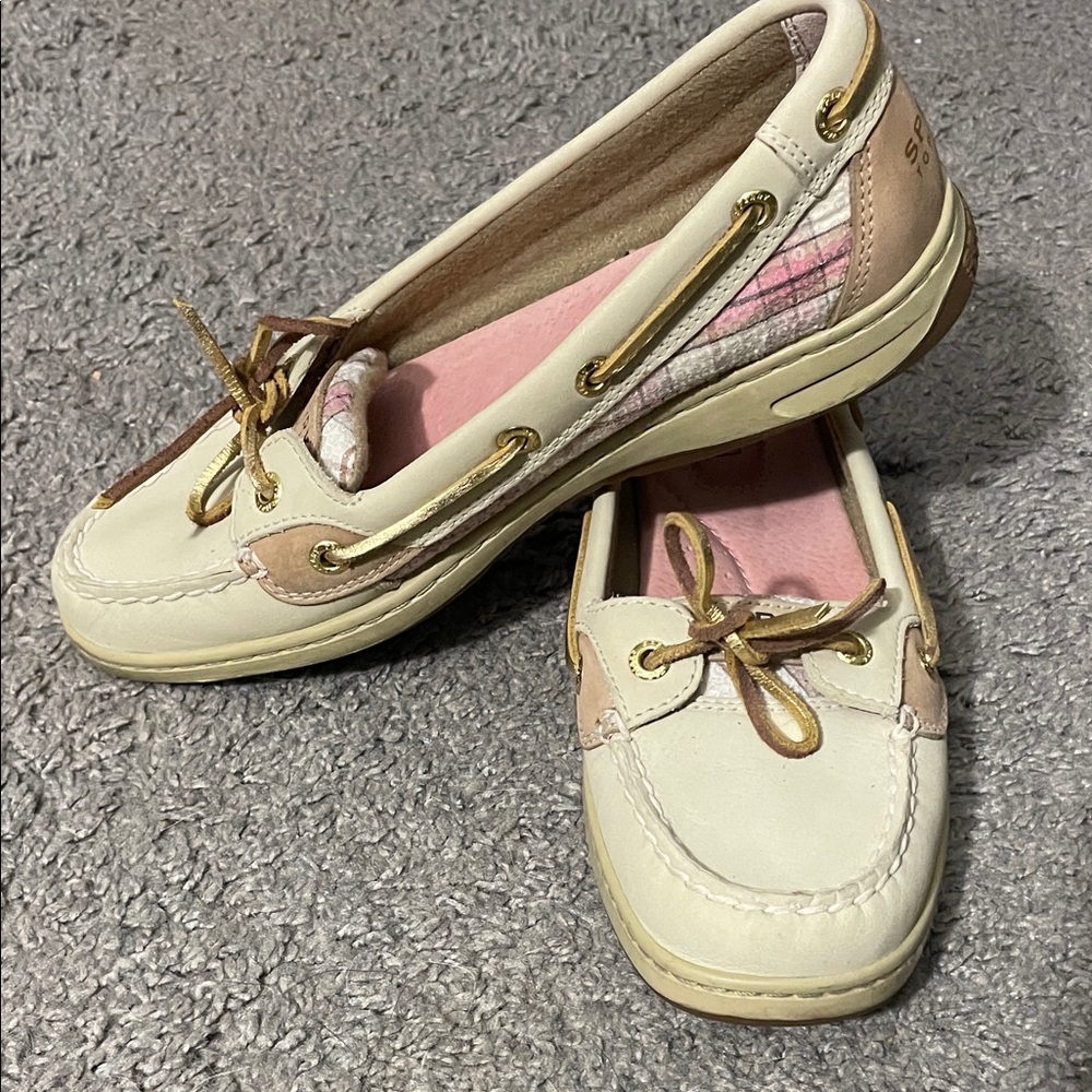 Sperry Top Slider Womans Pink Plaid Shoes 9101940